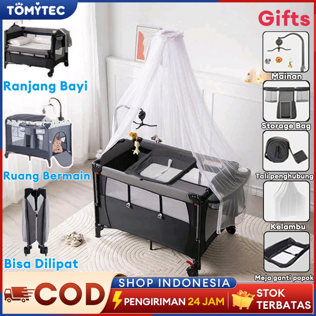 Tempat Tidur Bayi Box Bayi Bisa Dilipat Ranjang Bayi Baby Box