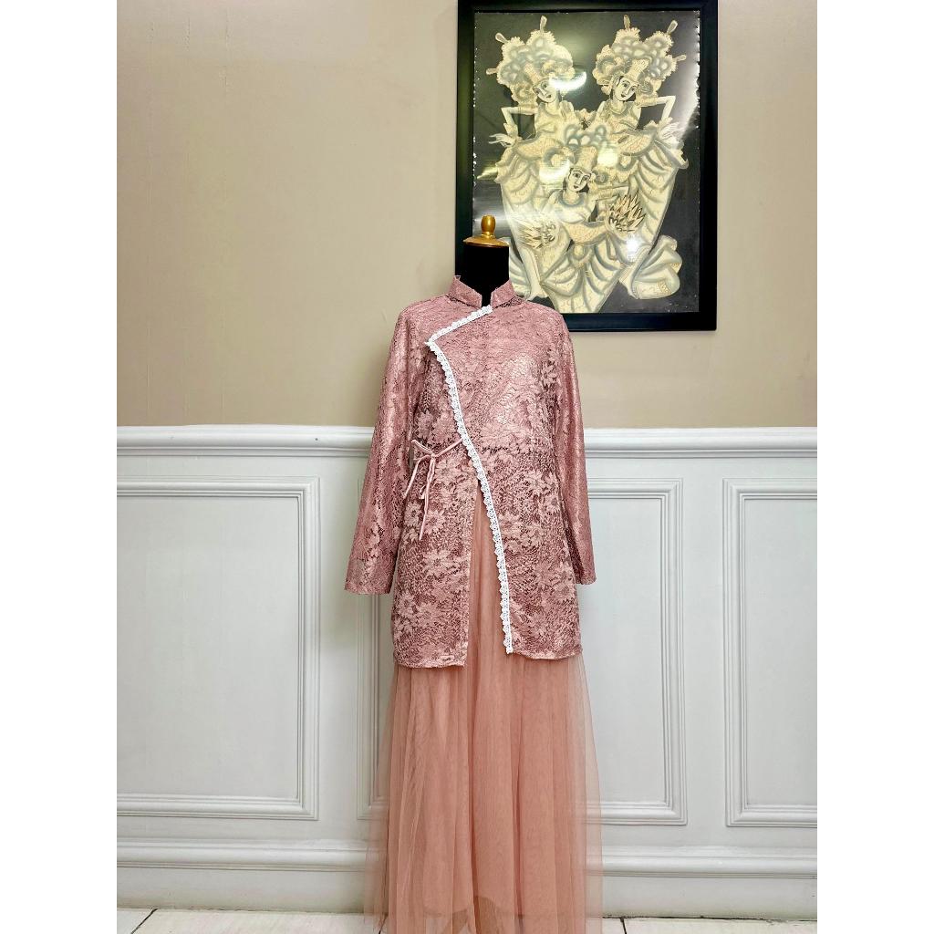 SNOWME - Stellan Brukat dan Rok Tutu Terbaru Zahra Set 3in1 One Set Kekinian Untuk Wisuda Kondangan