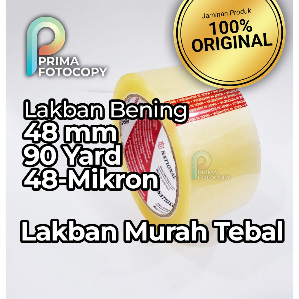 

Lakban OPP 48mm x 90yard Bundling Isolasi Tape Bening Transparan Coklat Cokelat Clear 3pcs / Setengah Slop
