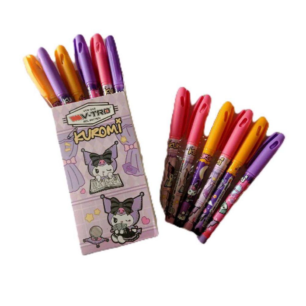 

fancy 6 buah pen gel v-tro vtr243 ketebalan 0.38mm warna hitam per 6 pcs - enc.sup