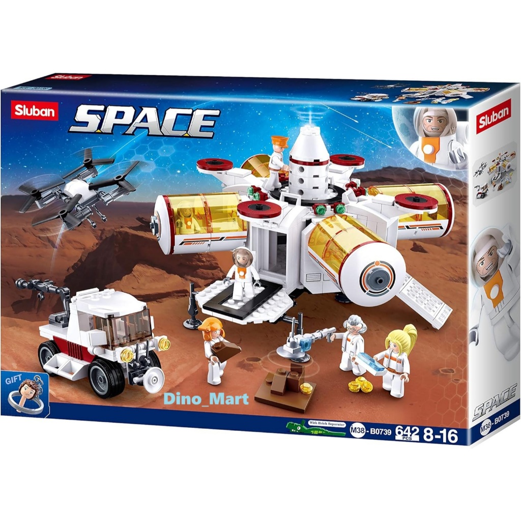 Sluban Brick Space Markas Luar Angkasa M38-B0739 - Mainan Anak - Mainan Balok - Mainan Koleksi - Din