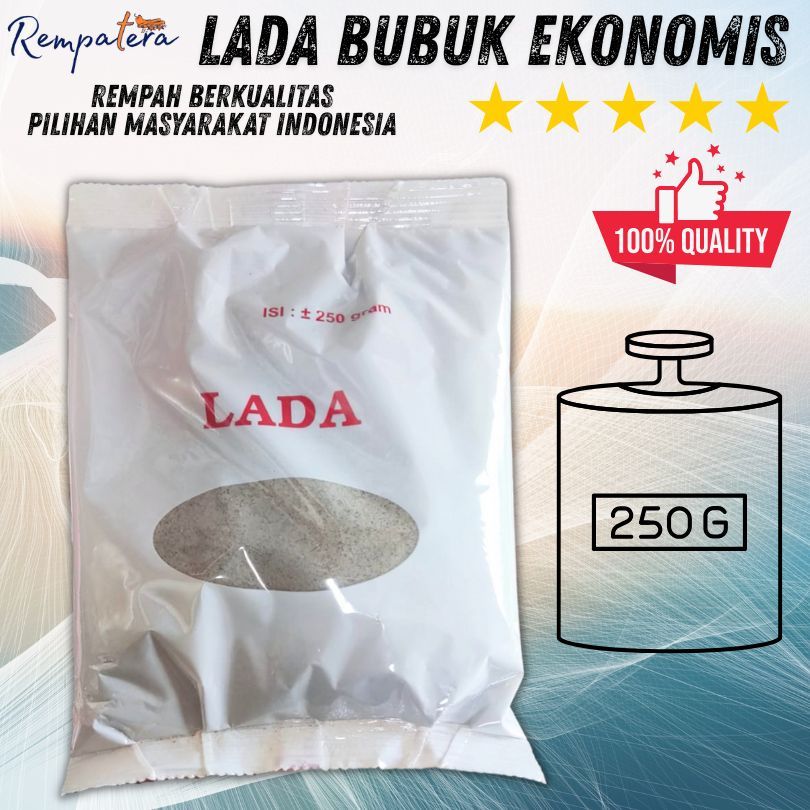 

REMPATERA - A1 Lada Bubuk Ekonomis 250gram - Lada Tabur Bakso, Sop, Masakan Kemasan 250g harga ekonomis A2