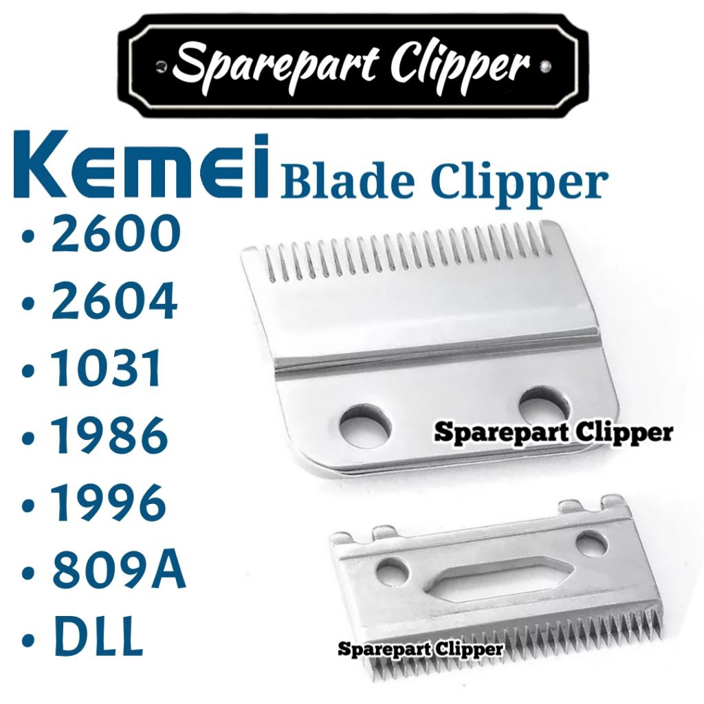 Mata Pisau Mesin Cukur Kemei 2600 1996 2604 Blade Clipper Kemei #BladeSilver