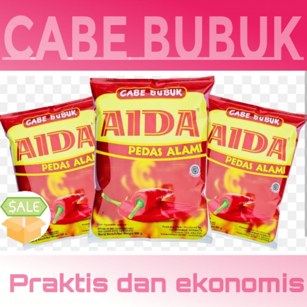 

cabe bubuk AIDA 25g /1 sachet/praktis dan ekonomis
