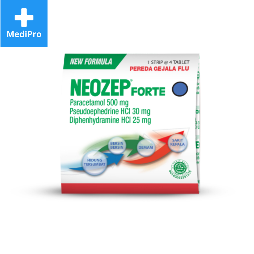 MediPro - Neozep Forte 4 Tablet - Meringankan Gejala Flu