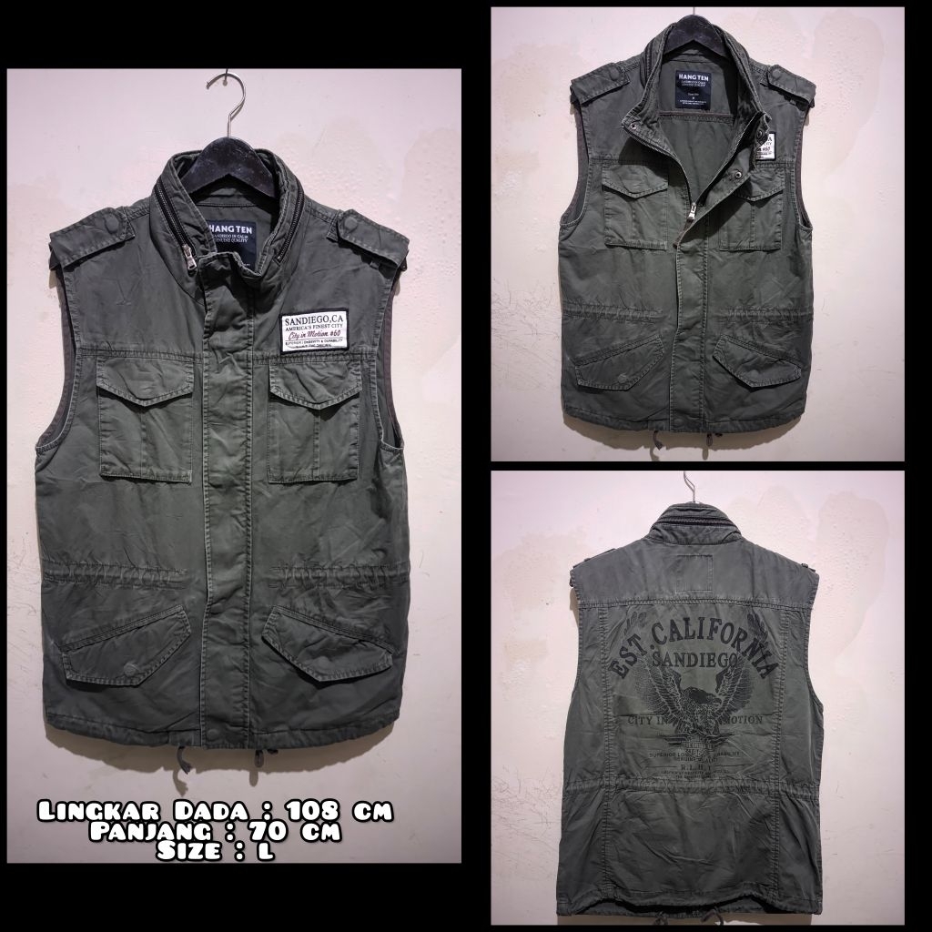 Rompi Parka Model M65 Warna Hijau Army Second Original.