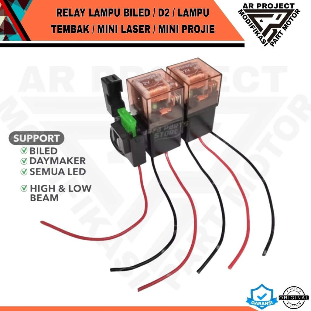 RELAY LAMPU 2 MODE BILED / MINI LASER / MINI BILED / MATRIX / BI LASER / H4 DLL