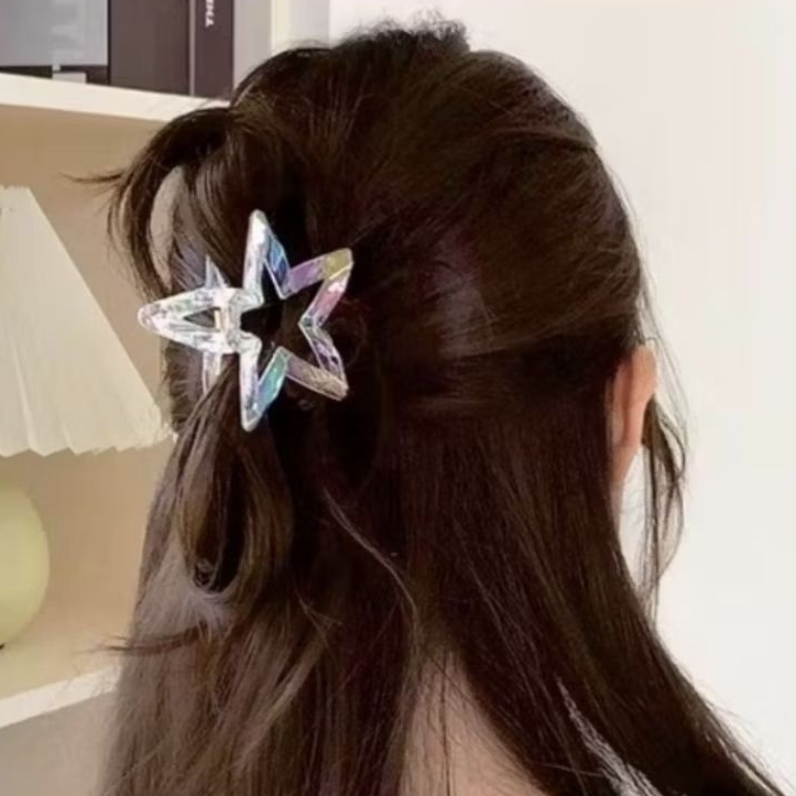 JEPIT RAMBUT BINTANG LASER KOREA/JEPIT RAMBUT BINTANG BESAR 8CM/JEPIT RAMBUT CANTIK AESTHETIC KOREA