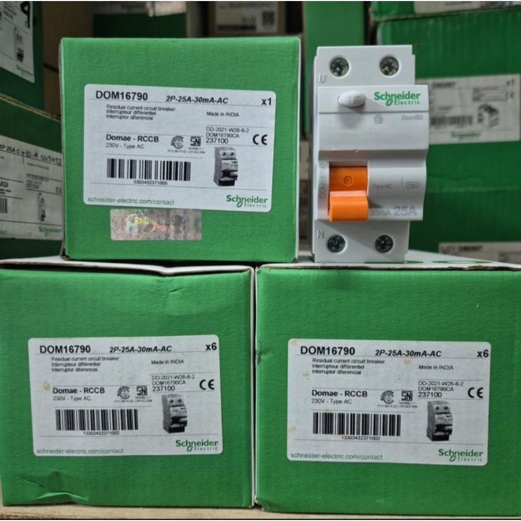 ELCB/RCCB DOMAE 2P 25A 30MA SCHNEIDER/RCCB/ELCB SCHNEIDER 2P 25A 30MA DOMAE ORIGINAL