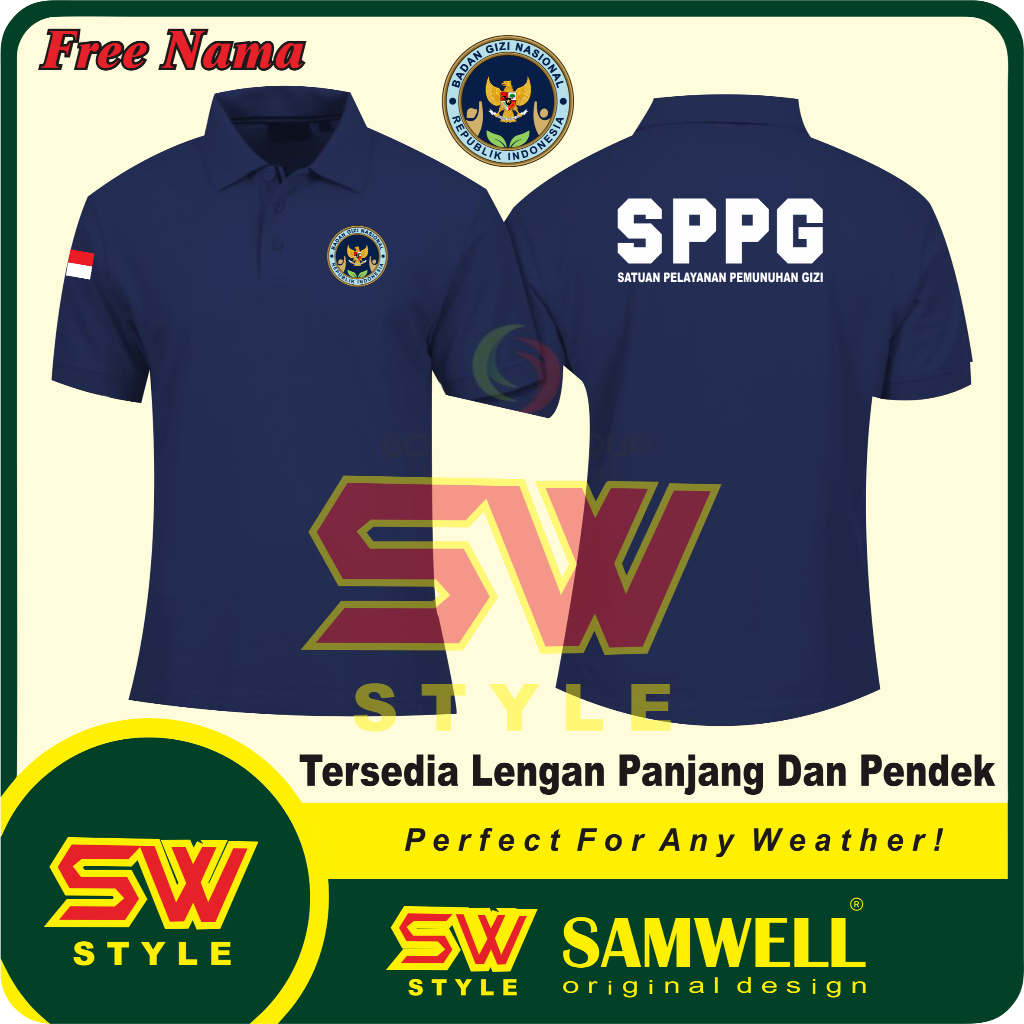 KAOS BERKERAH SPPG - BAJU BERKERAH SPPG - POLO BADAN GIZI NASIONAL - BAJU SERAGAM BGN - SERAGAM SPPG