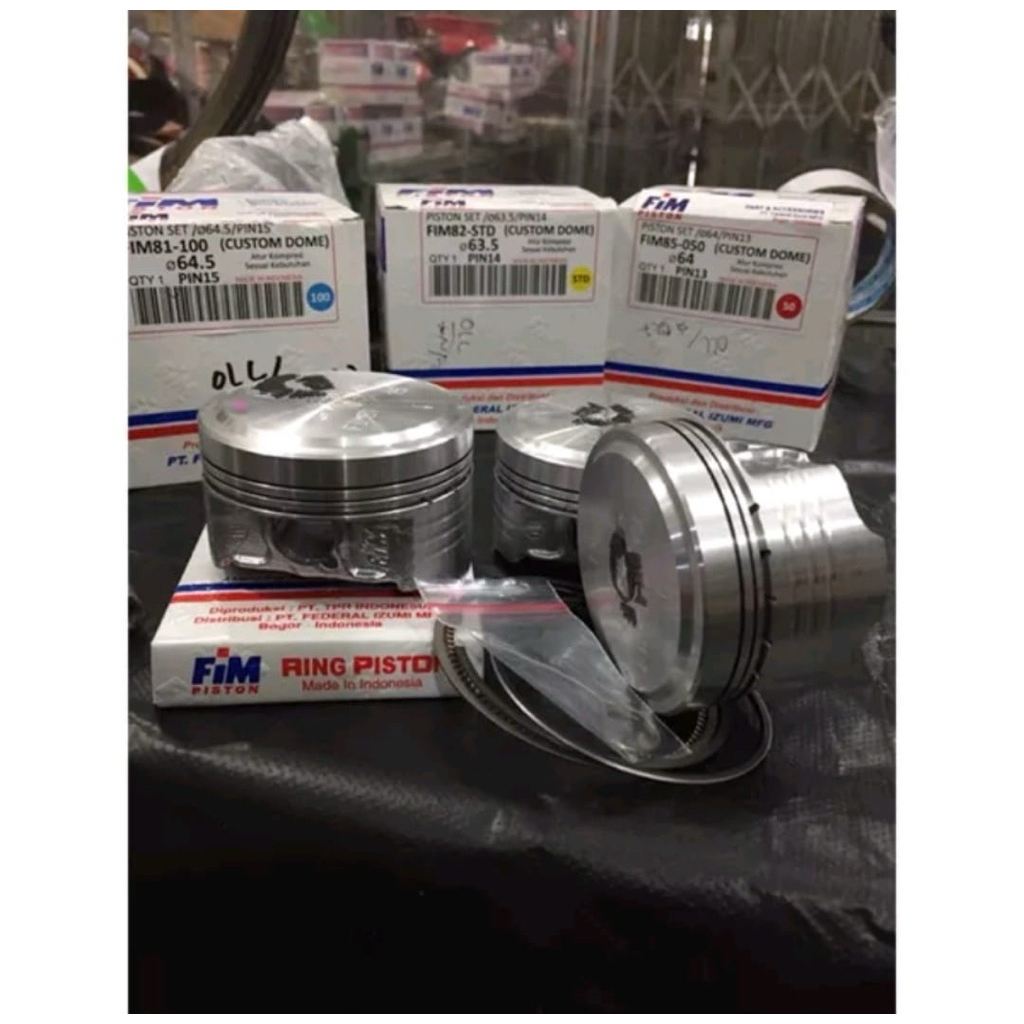 seher piston kit fim mentah 63.5mm 64mm 64.5mm 65mm pin 13 14 15