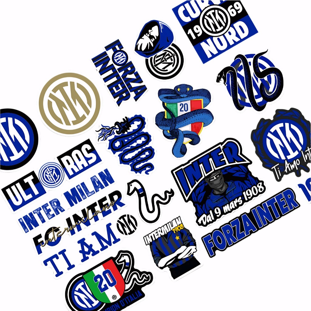 

STICKER PACK INTER MILAN ISI 19PCS - PREMIUM STICKER - WATERPROOF - VINYL STICKER