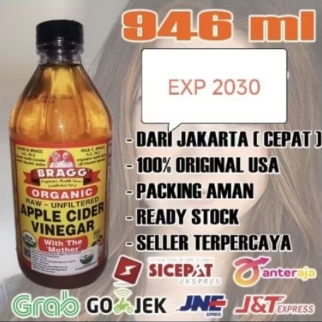 

12 botol Bragg Apple cider vinegar 946 ml original khusus gosend