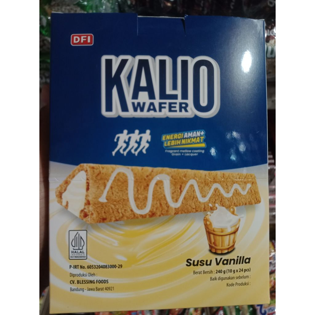 

Kalio Wafer Rasa Susu Vanilla 1 box isi 24 Pcs x 10gr