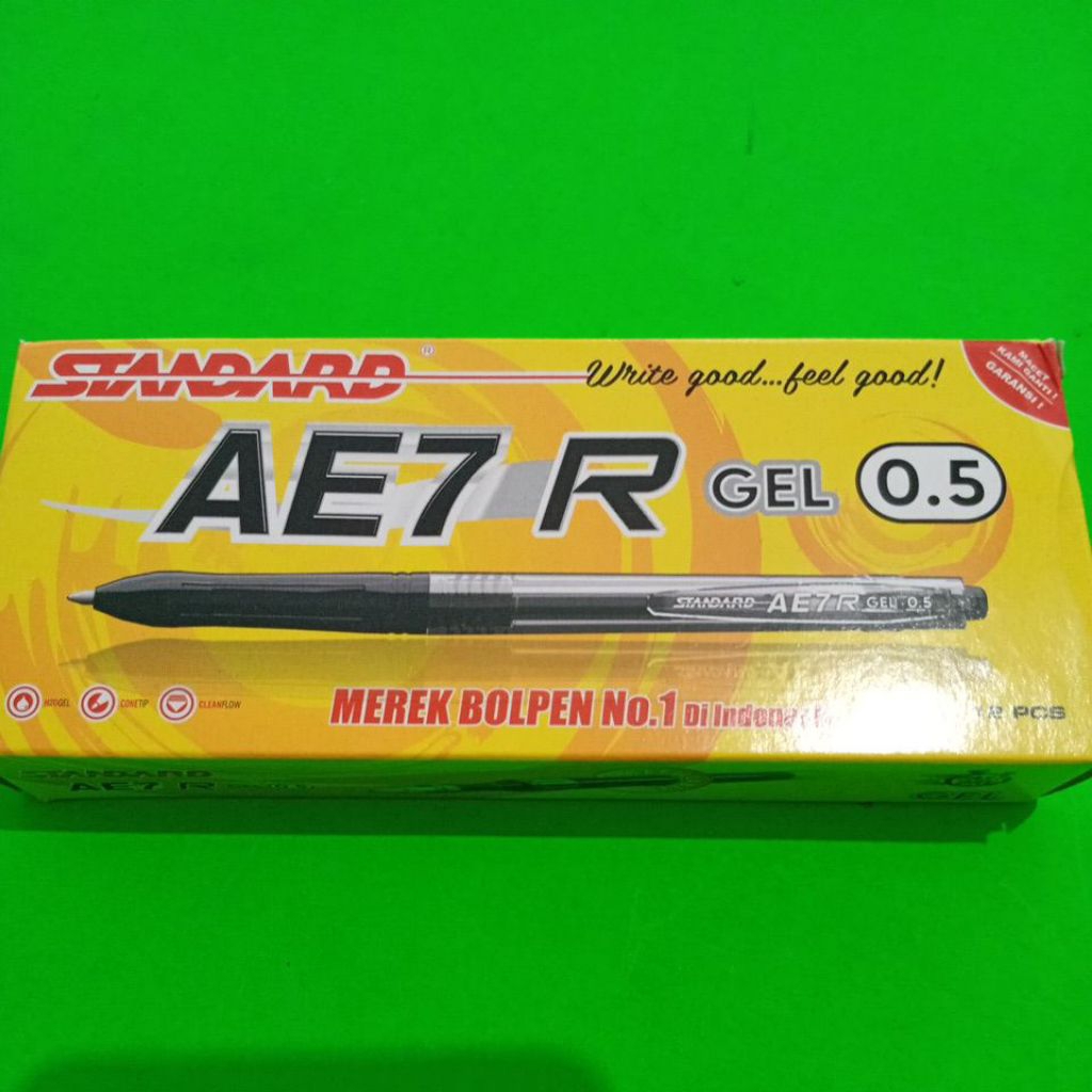 

Bolpen Pulpen Standard AE7 R Gel 0.5 kemasan per pak (isi 12 pcs)