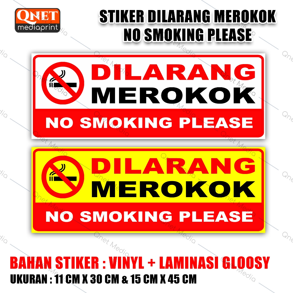 

STIKER DILARANG MEROKOK NO SMOKING PLEASE | BAHAN VINYL + LAMINASI GLOSSY
