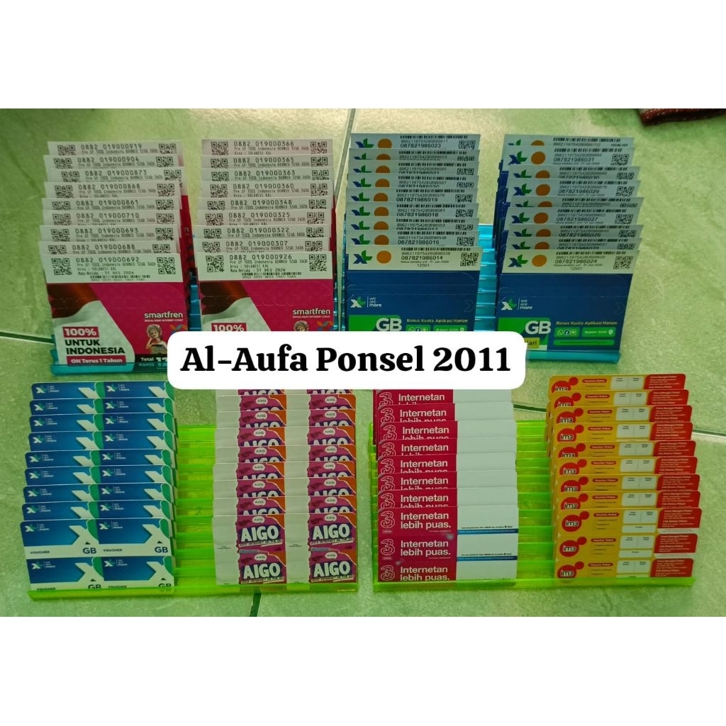 Akrilik Rak Kartu Perdana dan Voucher