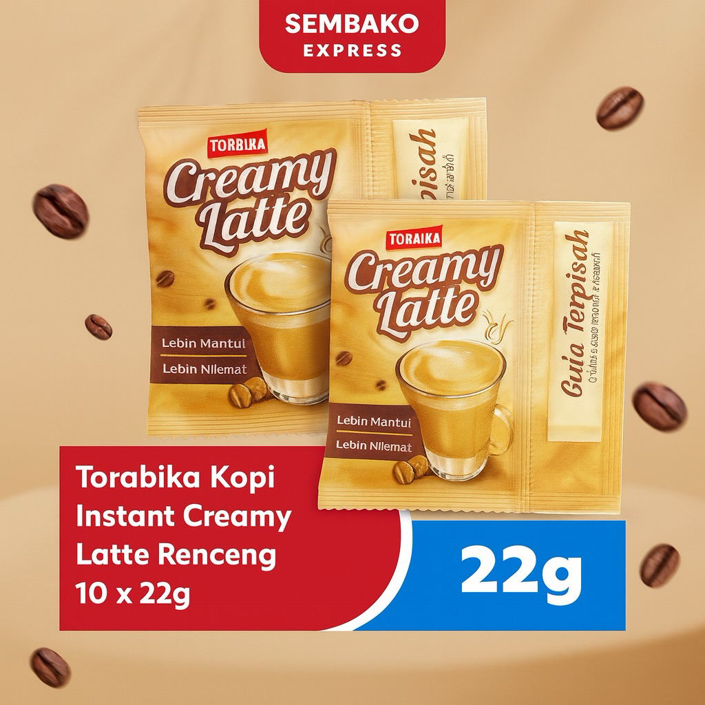 

Torabika Creamy Latte Renceng 10 x 22 g - Kopi Instan Gula Terpisah