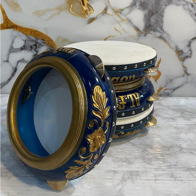 rebana hadroh ukir nama kayu mangga ukuran 30 cm