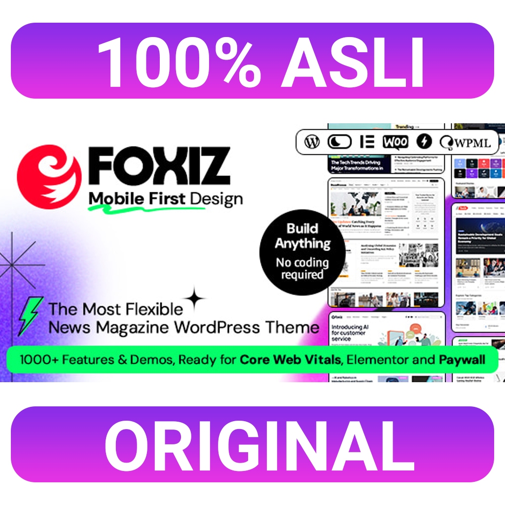 Tema Wordpress FOXIZ Theme Original 1 Domain Lifetime