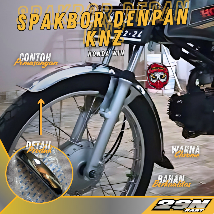 Spakbor sepakbor slebor depan ORIGINAL KNZ chrome Honda Win seri