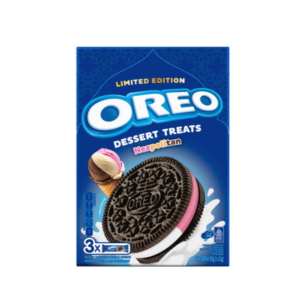 

Oreo Dessert Treats Neopolitan 3 x 131 gr Special Edition Cookies Snack Biskuit 1 box 393 gr
