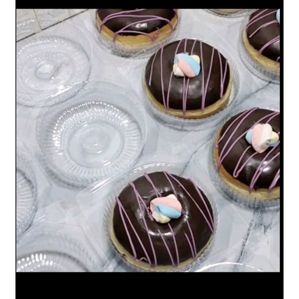 50pcs  Mika Donat Bening/Mika Kue Donat /tray Donat Bulat.