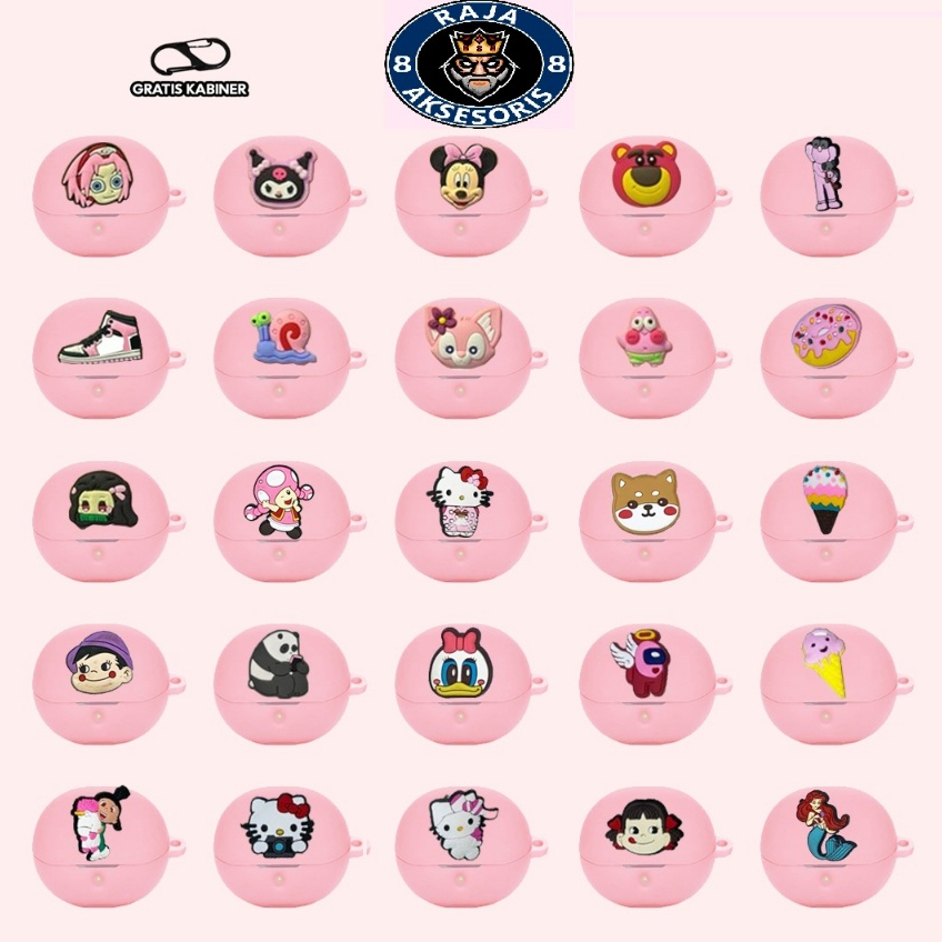 SoundPeats Clear Karakter Premium Softcase Soundpeats Clear & Jibbitz Karakter Case Sillicon Pink