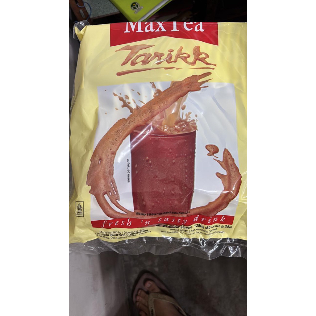 

MAX TEA TEH TARIK HARGA PER BAG ISI 5 RENTENG 50 SASET