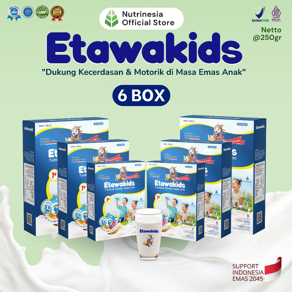 

Etawakids Platinum Susu Etawa dengan DHA & Omega untuk Belajar Lebih Fokus 6 Box