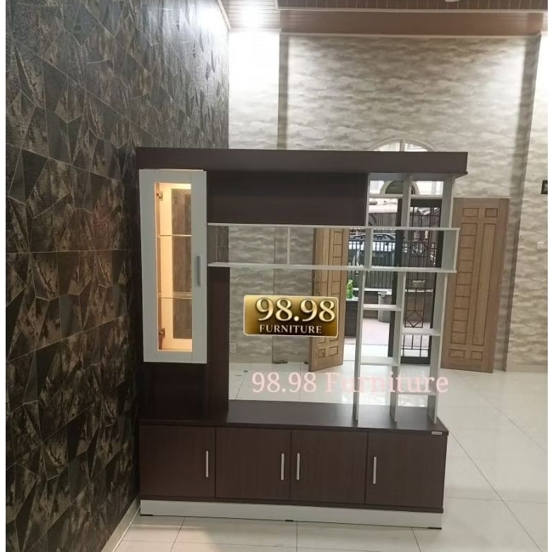 9898 -Lemari 2 sisi - Lemari TV 160x40x190cm - Partisi sekat ruangan -Sekat  2sisi
