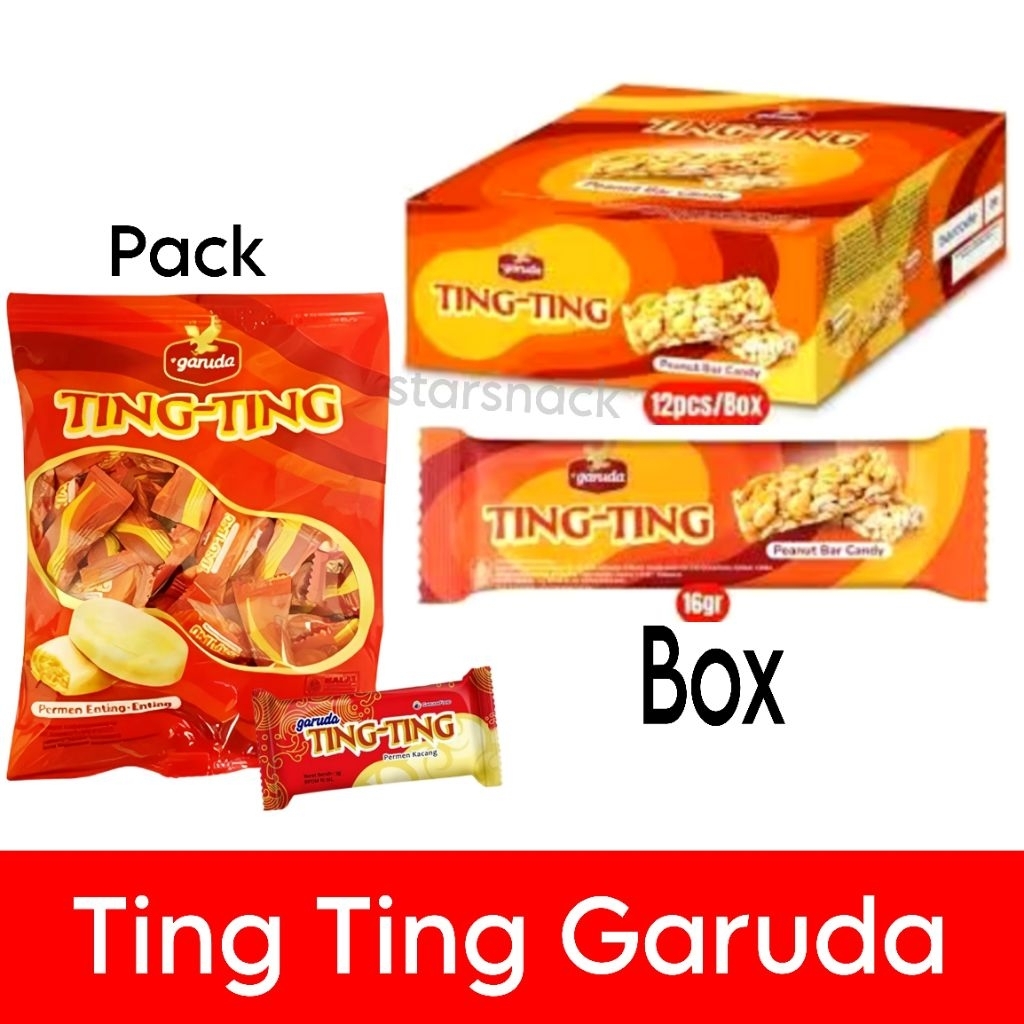 

Ting Ting Garuda Permen enting kacang pack 125gr kotak