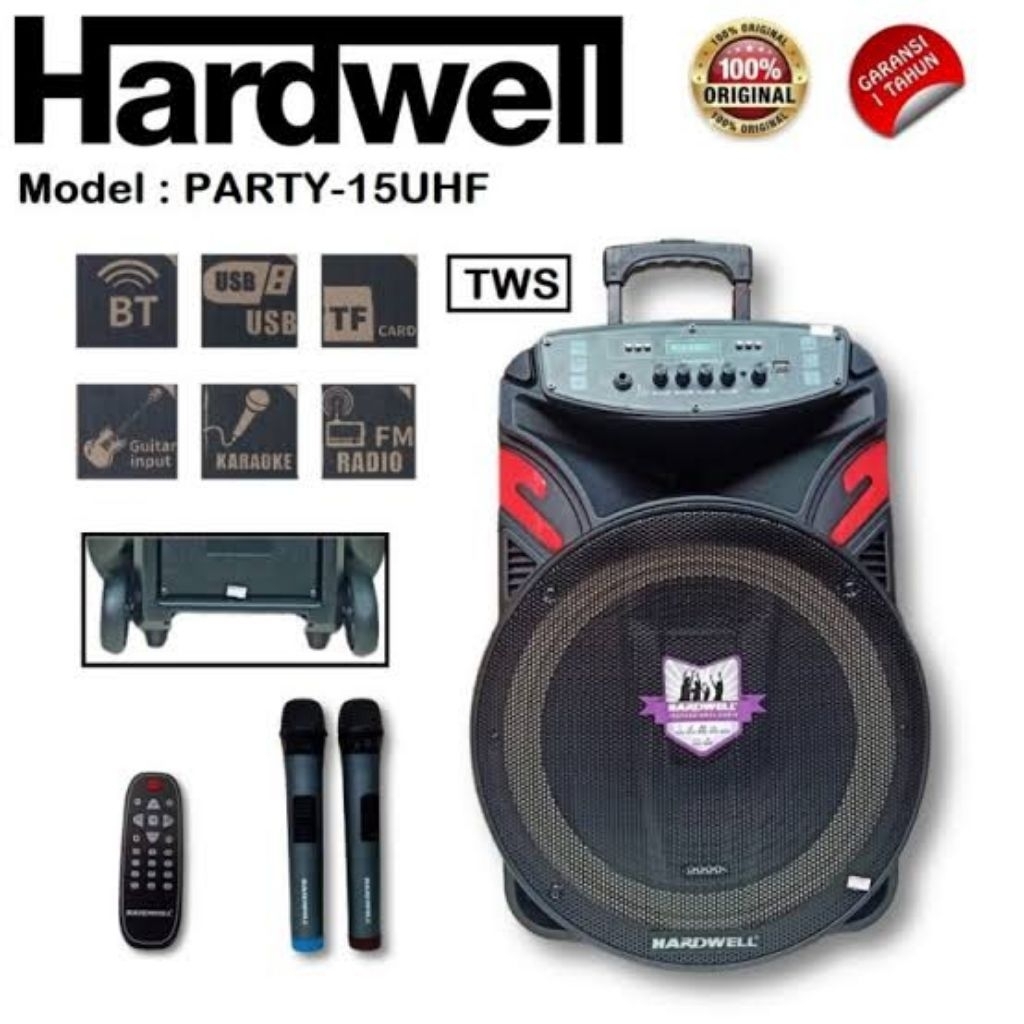 speaker wireless portable hardwell (SPEAKER PARTY15UHF)