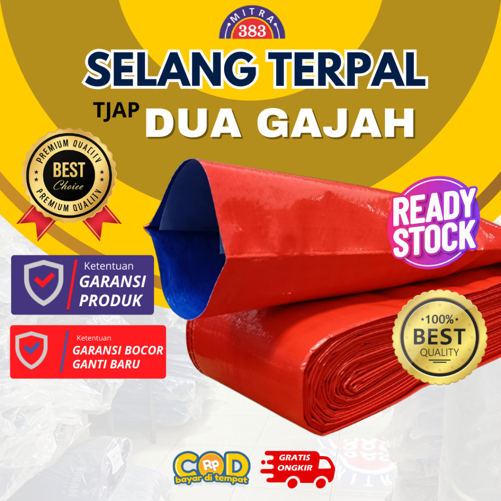 DUA GAJAH - Selang Air Terpal Irigasi Sawah Alkon 2 dim/Inch 2,5 dim/Inch 3 dim/Inch 4 dim/Inch Panj