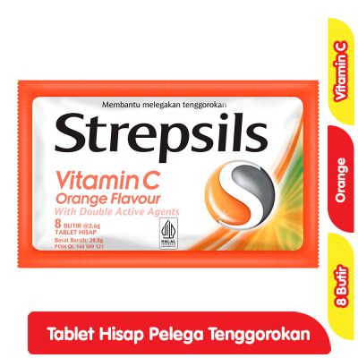 

PERMEN - Strepsils Vitamin C Permen Pelega Tenggorokan 8 pcs LMR