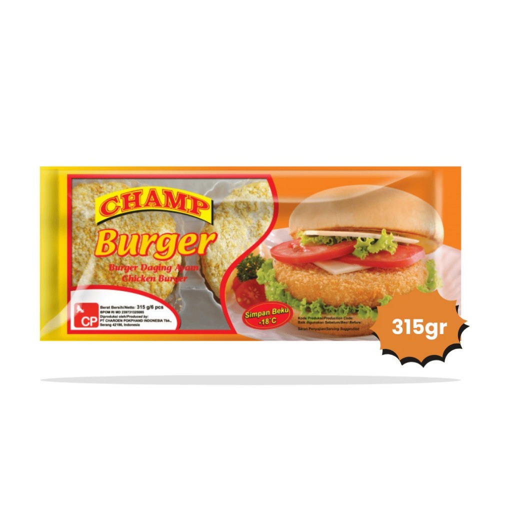 

(SKR) CHAMP CHICKEN BURGER ISI 6 PCS | Frozen Food Champ Chicken Burger isi 6 pcs
