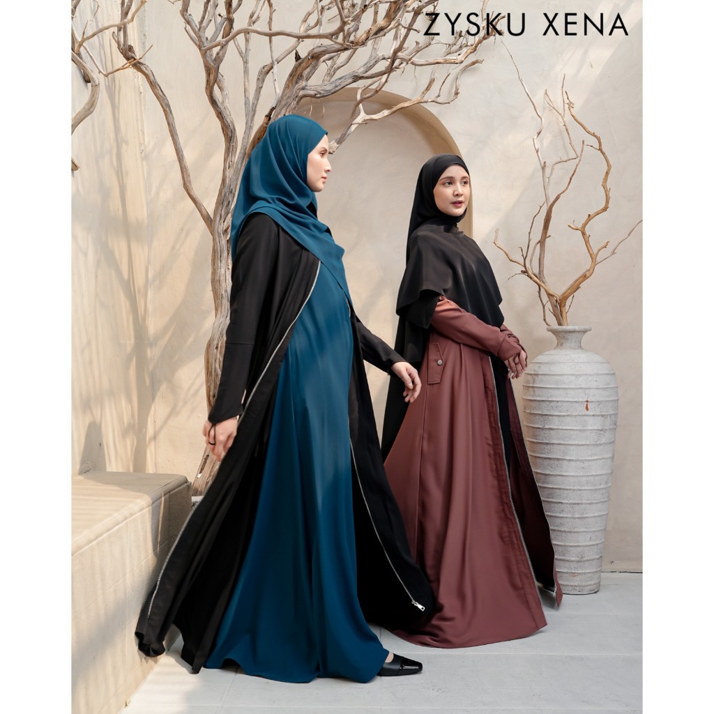 Zysku Xena | Yalla Set Abaya + Outer (free Pashmina) - 4 Warna | Gamis Dress Haji Umroh