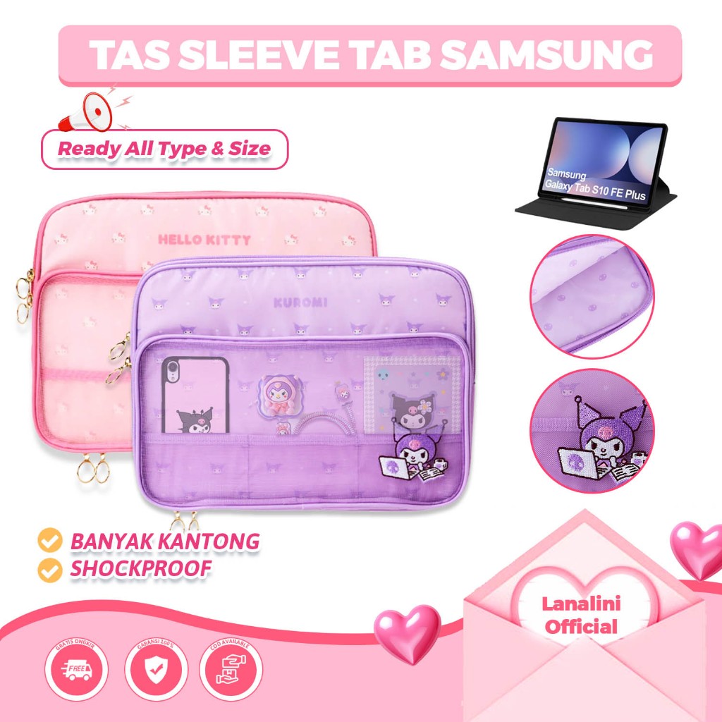 Tas Tablet Anak Sleeve Clutch Pouch Cover Case Pelindung SAMSUNG S11 TAB S10+ S10 Plus S9 FE S6 LITE