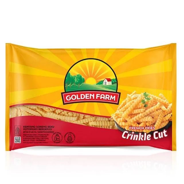 

Golden Farm French Fries Crinkle Cut 1 kg – Kentang Goreng Beku Bergerigi, Renyah & Praktis