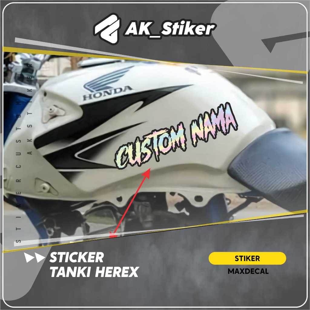 Sticker stiker cutting tangki herex hologram dan hologram list hitam (wajib chat untuk custom nama) 