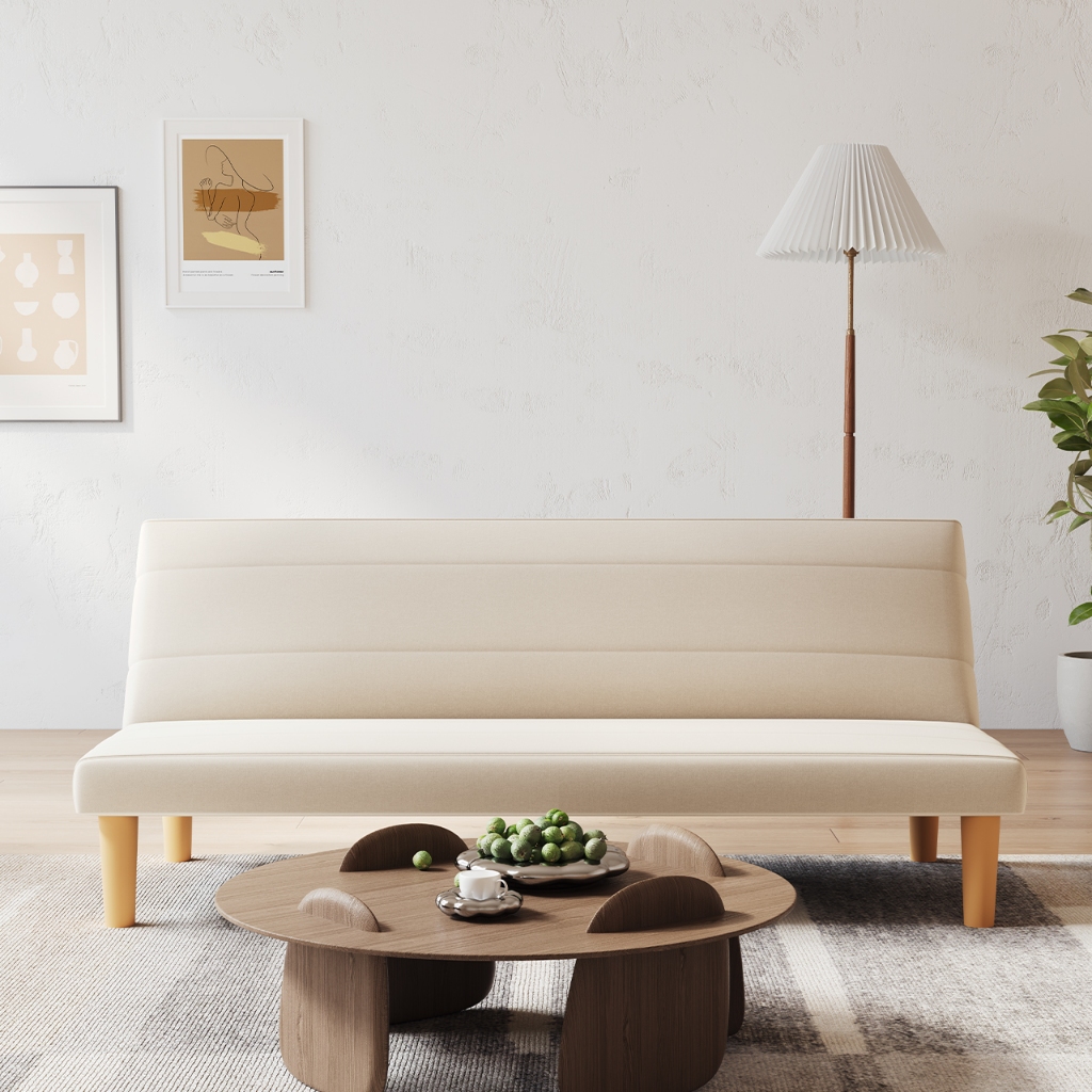 Avenco Sofa Bed Lipat Modern Kain Linen Ramah Lingkungan Kerangka Kayu Solid Tanpa Formaldehida Stab