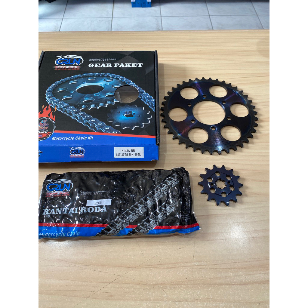 Crun GirSet RACING Ninja RR / Gear Gir Set Paket Ninja 150 RR 14T-39T 520-104L / Original