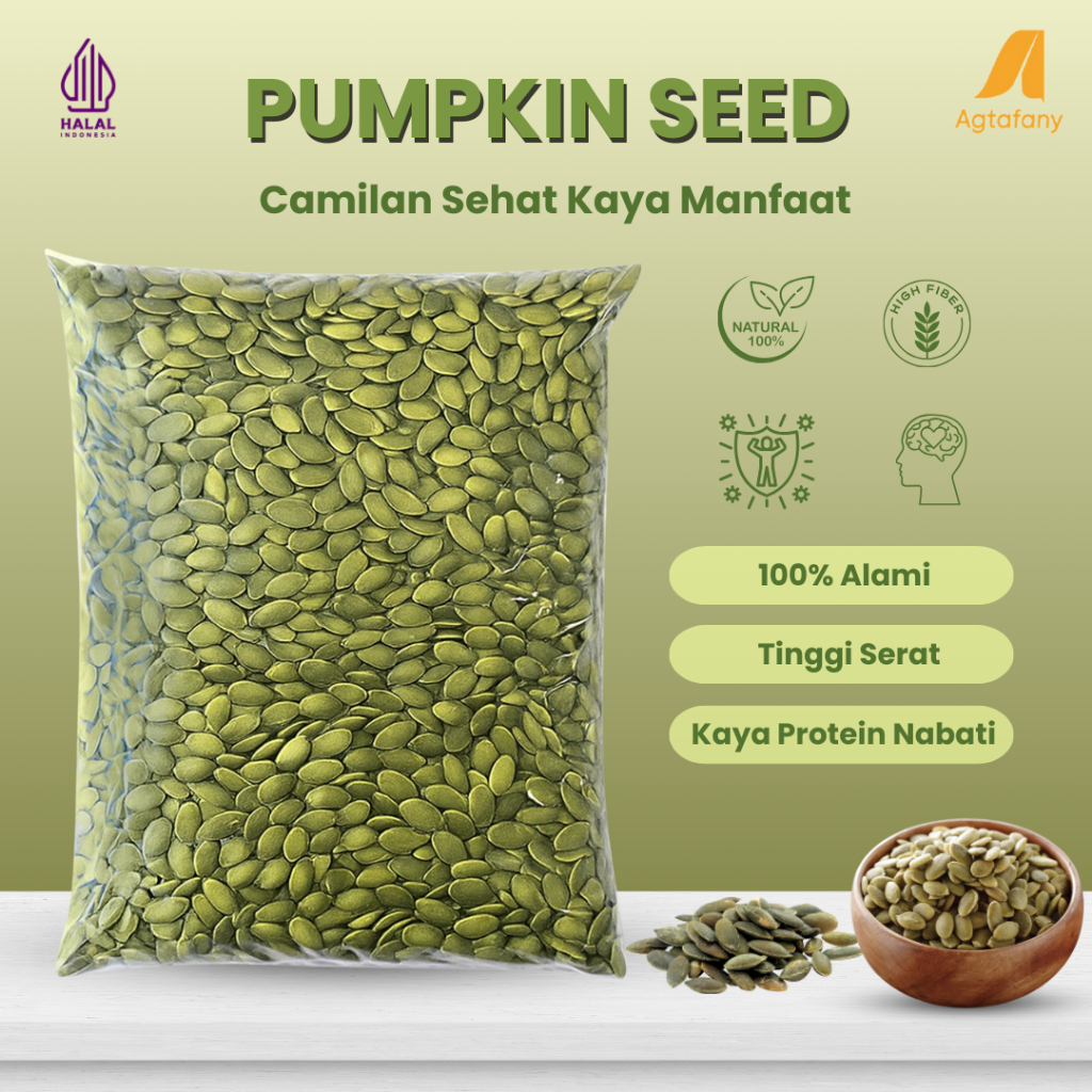 

Pumpkin Seed 1 kg Biji Labu Kupas Raw Organik Premium Topping Campuran