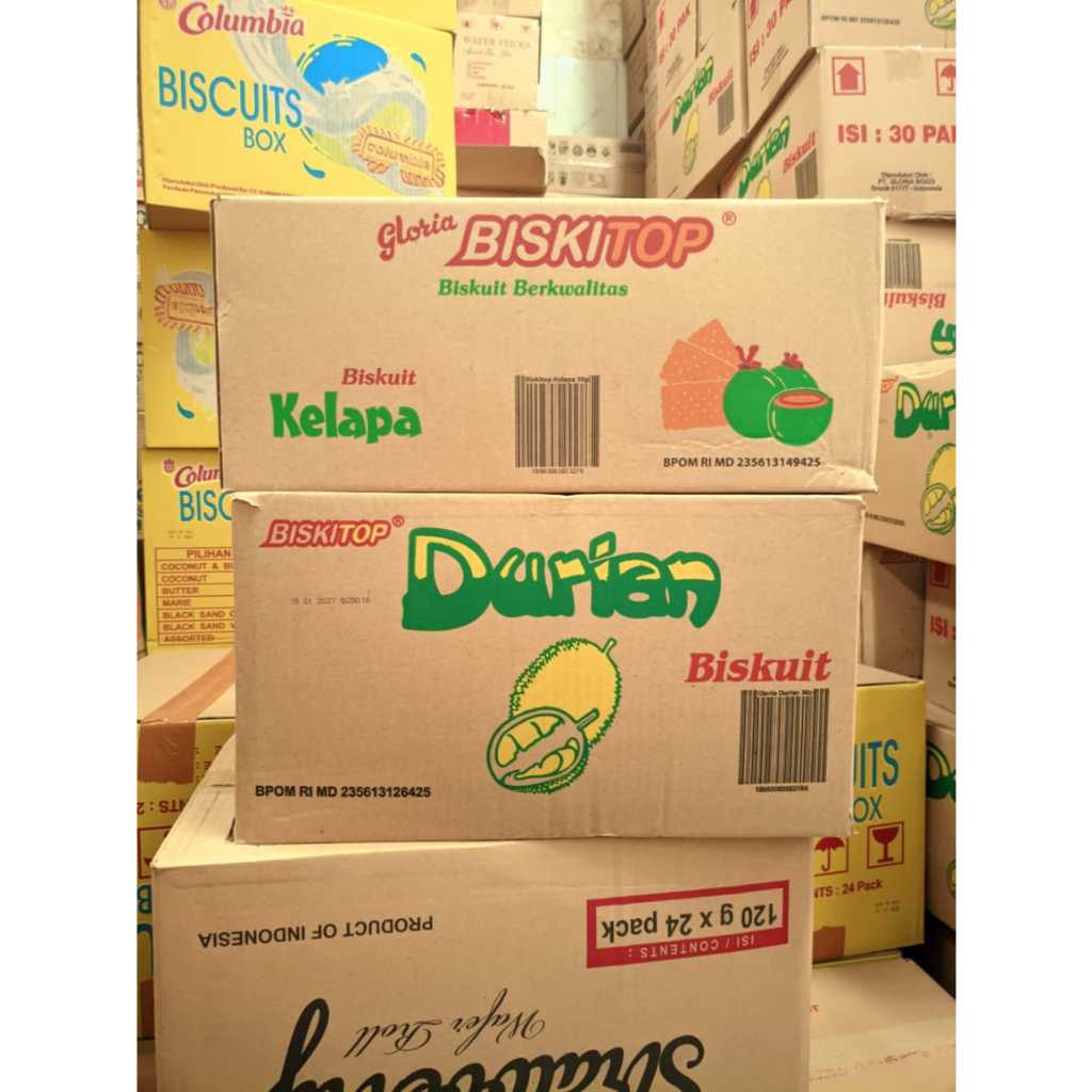 

BISKITOP KELAPA DAN DURIAN 1 DUS ISI 30 PCS