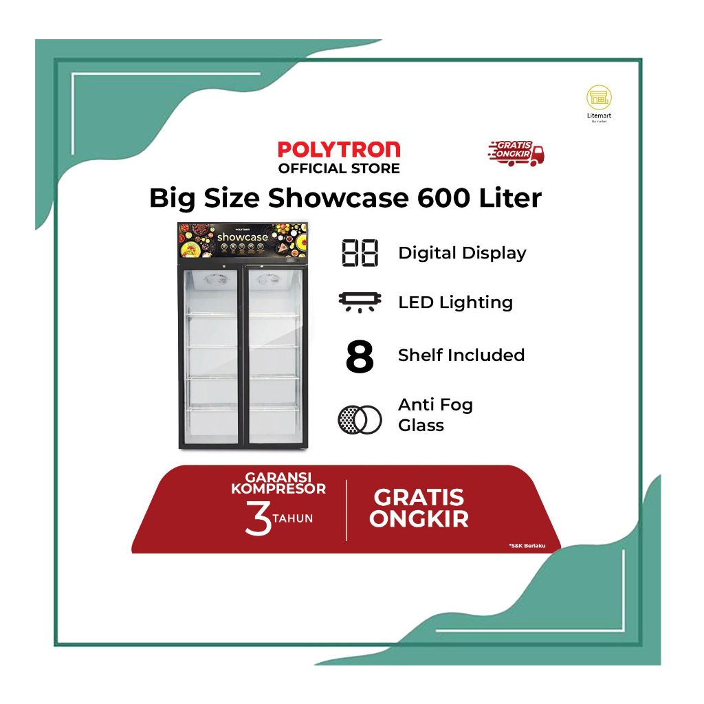 POLYTRON SHOWCASE 2 PINTU SCN-610