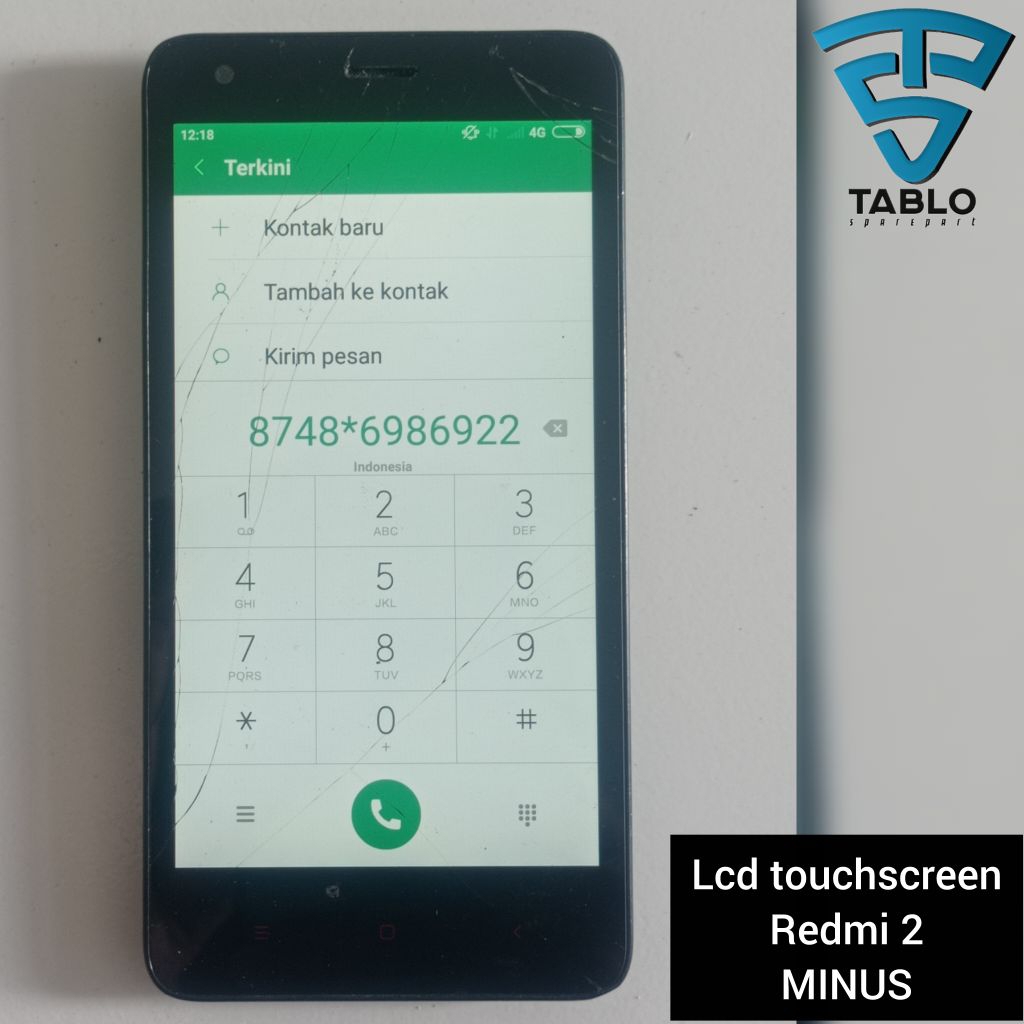 Lcd touchscreen frame Xiaomi redmi 2 retak normal
