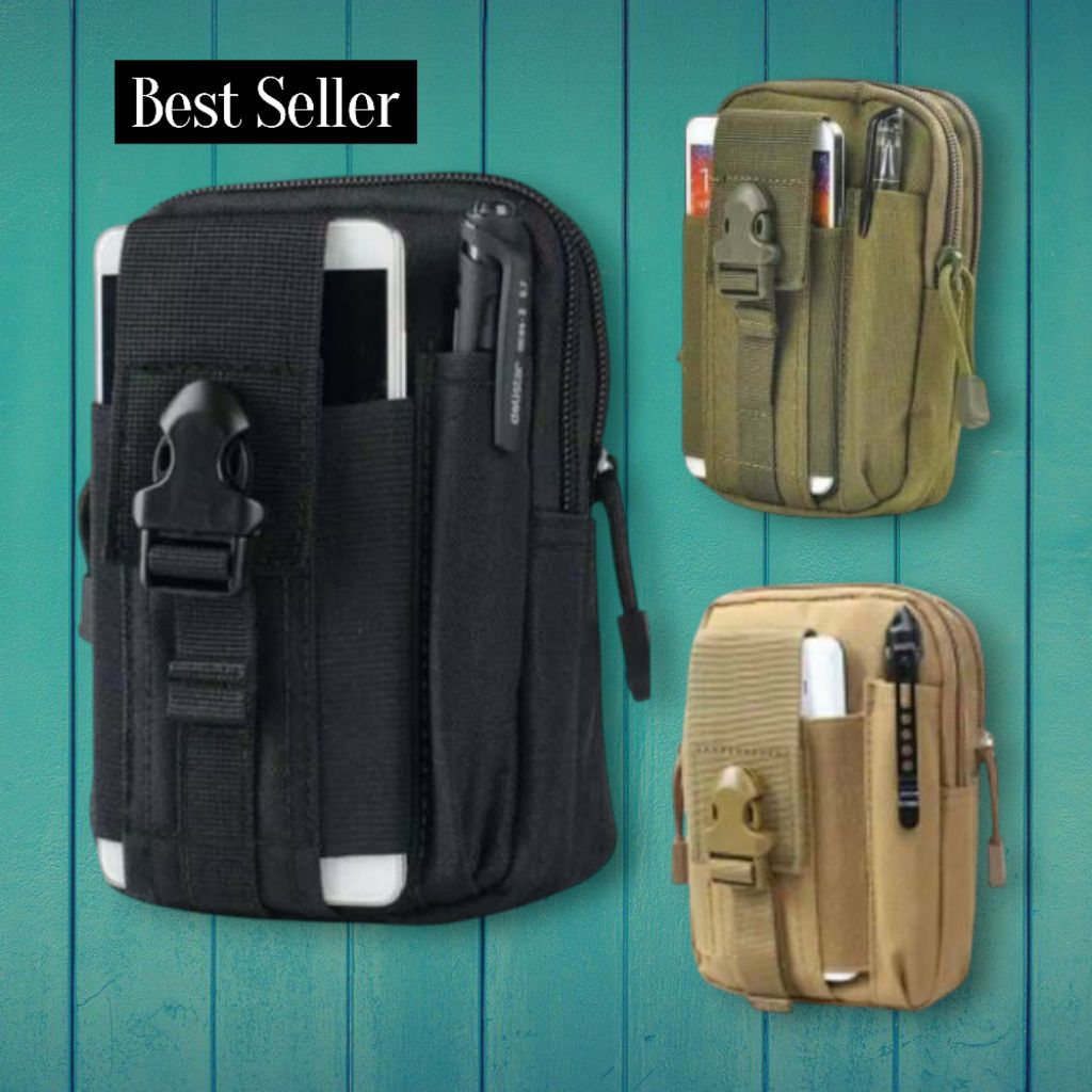 tas pinggang pria dompet dan hp tectikal army