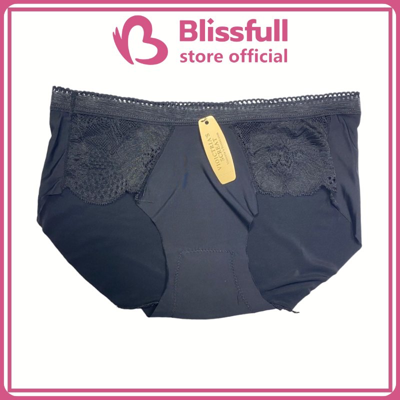 Blissfull - CD Celana Dalam Wanita Seamless Motif Bahan Satin Bunga Kolor Seamless Sexy