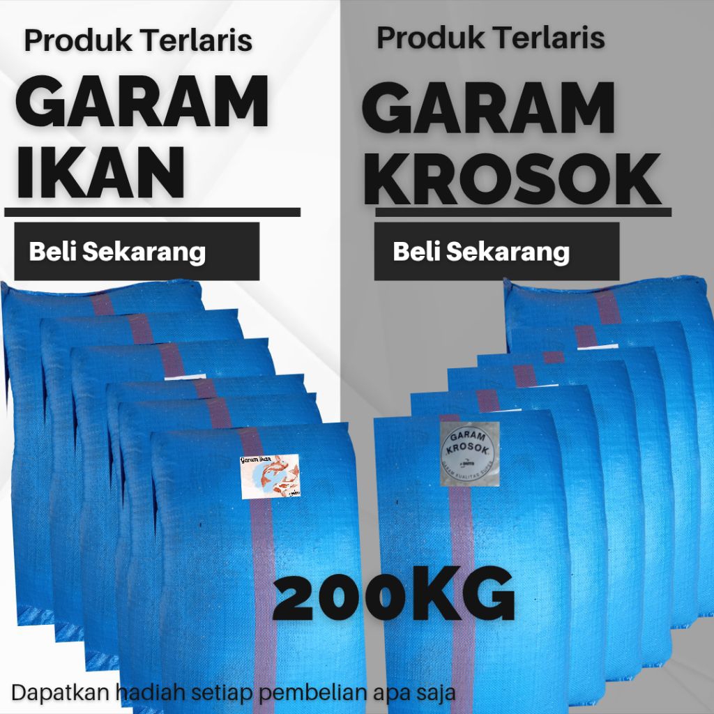 GARAM KROSOK 200KG - GARAM KASAR - GARAM IKAN - GARAM IKAN SABLON - GARAM - SEA SALT - GARAM - GARAM