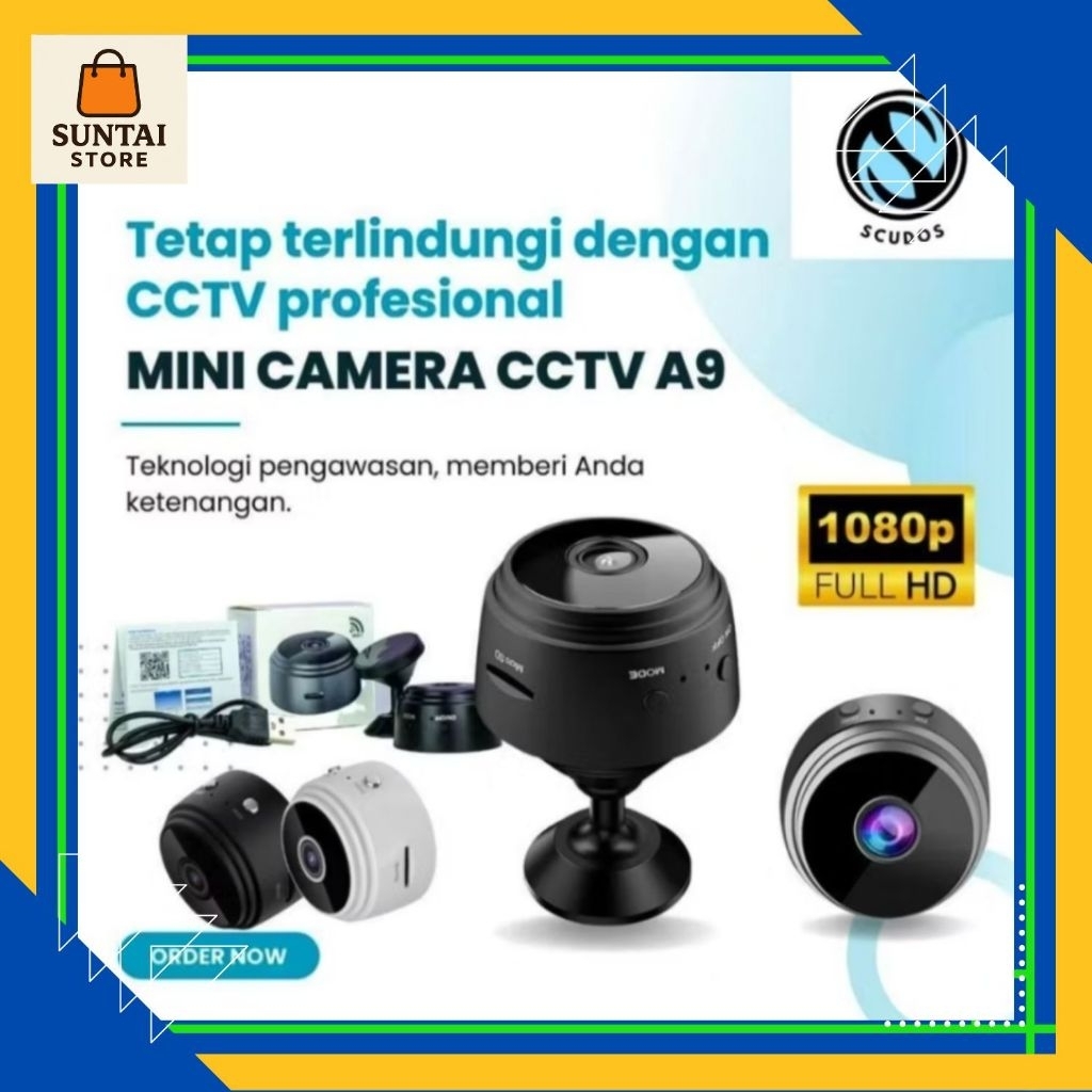 Kamera CCTV Wireless A9 Mini Wifi HD 1080p Spy Cam Portable - Smart IP Camera WIFI Spy Micro Kamera 